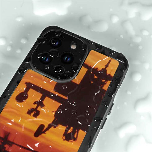 Four AH-64 Apache Helicopters iPhone 15 Pro Waterproof Case